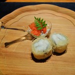 カモシヤ クスモト - 太刀魚のカダイフ、唐辛子ジェラート