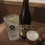 立ち呑みのさのや - チューハイ＆サッポロ赤星