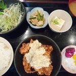 居酒屋 なか吉 - 唐揚げ定食＠居酒屋なか吉天王寺店（2017年8月某日）