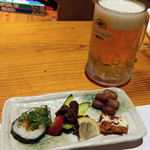 Sumiyaki Robata Fujiyama - 生ビール＋突出し