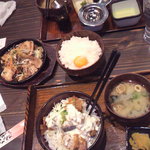 宮崎風土 あっぱれ食堂 - 定食には、味噌汁、漬物付