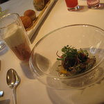 リストランテASO - 温かいパスタと具財は別皿で提供、後で自分で混ぜます。