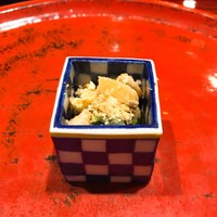 草喰 なかひがし - ②モロヘイヤ・和栗・みずの実・豆腐揚げ