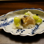木山 - 黒鮑の柔らか煮の飯蒸し