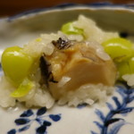 木山 - 黒鮑の柔らか煮の飯蒸し