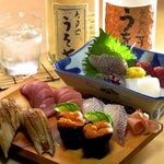 うを七 - お造り、寿司、焼酎等