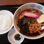 味の時計台 - 昔なつかしラーメンとライスセット　648円　2017/09