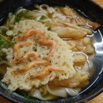 葉隠うどん - うどん　えびかき揚げ　大盛、トッピング　ごぼう