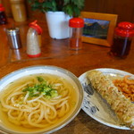 中村うどん - えび天　150円、ちくわ　100円