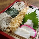 麺坊 蕎麦博 - 天最利　もりそばに天婦羅を一貫のせました