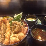 総本山 - 天丼、汁物、茶碗蒸し、小鉢