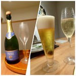 東 - ◆主人は「ビール（700円）」、私は「スパークリング（900円）」から・・