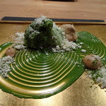 東 - ◆私は「抹茶」のデザートを。前回も頂きましたが、日本庭園のように美しい盛り付け。 庭園部分はお抹茶とホワイトチョコで作られ、お抹茶のソルベ＆ムースの味わいもいいこと。