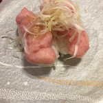 hokurikukaitenzushiebisumaru - たたきマグロネギ塩ダレ100円