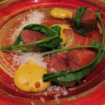 セルサルサーレ - 蝦夷鹿のロースト ペドロヒメネスのソース 燻製マッシュポテトと