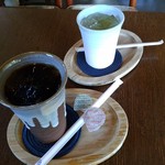 キモノスタイルカフェ - アイスコーヒーと夏みかんジュースです♪