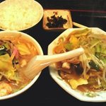 チャンポン龍 - チャンポン＆皿うどんハーフセット　\700