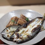 銀座 しのはら - 鮎の風干しとうなぎのから揚げ
