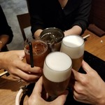 焼肉 うしみつ - かんぱ～い(*^-^)ノ■☆■ヾ(^-^*)乾杯！