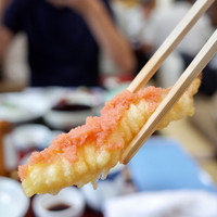 稚加榮 本店 - 海老天に明太！