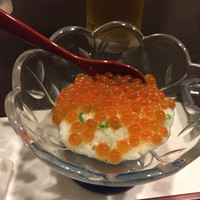 鮨処 北の華 - イクラ+長芋+オクラの和え物