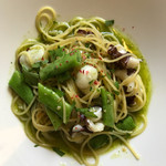 バローレ - 美瑛産ササギ豆と噴火湾産水ダコのスパゲッティーニ サルサジェノベーゼ