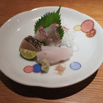 Kotaro - お造り3種盛り：真魚鰹 鰆 真鯛1