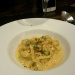 クロッキオ - 海老とほたてのミンチ オマール海老出しのトマトクリームソース(パスタ)1480円