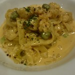 クロッキオ - 海老とほたてのミンチ オマール海老出しのトマトクリームソース(パスタ)1480円