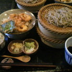 二八松セット（１０８０円）そば大盛り（４００円）プラス