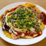 かっぽうぎ - お好み焼き風　ニラ玉キャベツ