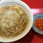千里眼 - ラーメン 麺160g ヤサイ抜きアブラちょっと・ニンニク・ショウガ
      ・カラアゲ別皿で 730円