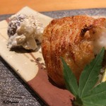 丸新 - 葡萄と梨の白和えと喜知次焼