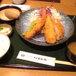 とんかつ料理と京野菜 鶴群 - ミックスかつ定食（￥1.300－）