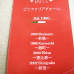 PIZZERIA D'ORO - お店の名刺