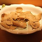 麻布 かどわき - 鰈　秋トリュフのせ　山葵と塩で