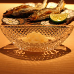 麻布 かどわき - 子持ち鮎の塩焼きを白うるか と共に