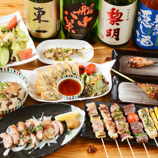 OK on the day★Charcoal-grilled yakitori + hot pot banquet course≪3,000 yen~≫