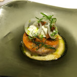 ◇オードブルⅢ【江戸育ちの瞬〆スズキのタルタルと秋ナスのマリネ】