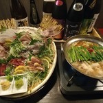 もつ鍋居酒屋はらへった - 最高のコスパーです。もつ鍋とお刺身の盛り合わせセット！