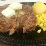 バッファローキング - リブロース400gミディアムレア&ご飯大盛り&プレモル大ジョッキ生