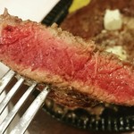 バッファローキング - リブロース400gミディアムレア&ご飯大盛り&プレモル大ジョッキ生