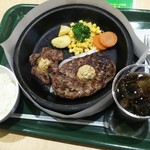 東京武蔵ハンバーグ - ライス付き　ドリンクは１５０円