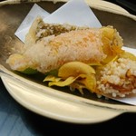 つる由 - 甘鯛の皮めっちゃ美味い！ベビーホタテ？も新鮮な印象やね