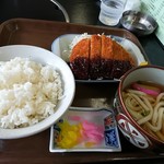 お食事処 なるみ - 味噌カツ&ご飯小¥450！！うどん付き