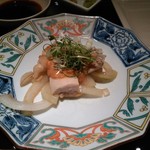 Teppanyaki Keyaki - 玉ねぎと鶏肉。柔らかくて美味しい。