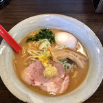 麺屋大河 - 味噌らーめん 半熟煮玉子トッピング