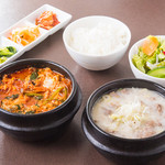 Yukgaejang soup (Korean spicy beef soup)