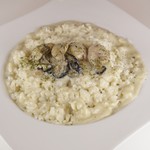 Gorgonzola cheese risotto with extra large Hiroshima Oyster
