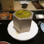 日本料理 晴山 - 29年9月　千葉千倉鮑　石焼風　雲丹御飯